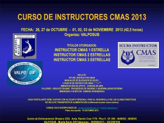 CURSO DE INSTRUCTORES CMAS 2013