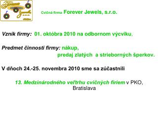 Cvičná firma Forever Jewels, s.r.o.