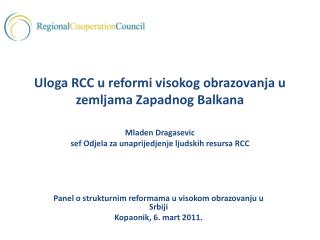 Panel o strukturnim reformama u visokom obrazovanju u Srbiji Kopaonik, 6. mart 2011.