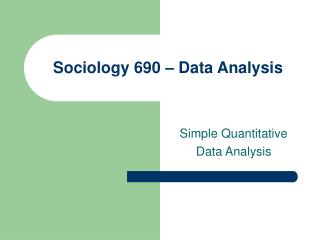 Sociology 690 – Data Analysis