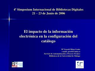 El impacto de la información electrónica en la configuración del catálogo