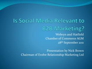Is Social Media Relevant to B2B Marketing?