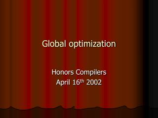 Global optimization