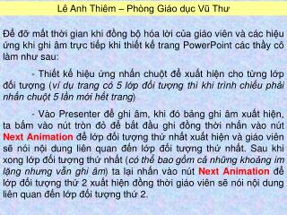 Lê Anh Thiêm – Phòng Giáo dục Vũ Thư