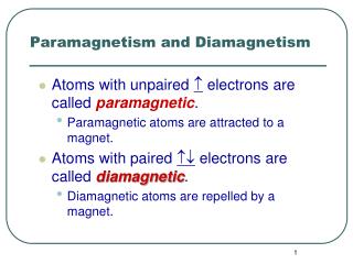 Paramagnetism and Diamagnetism