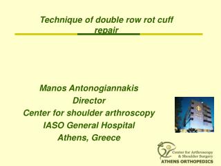 Technique of double row rot cuff repair