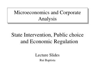 Microeconomics and Corporate Analysis