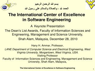 The International Center of Excellence in Software Engineering