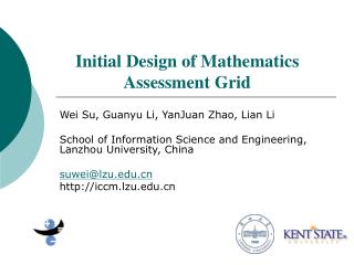 Initial Design of Mathematics Assessment Grid