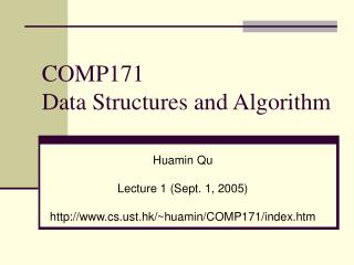 COMP171 Data Structures and Algorithm