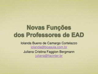 Novas Funções dos Professores de EAD