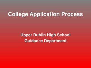 College Application Process