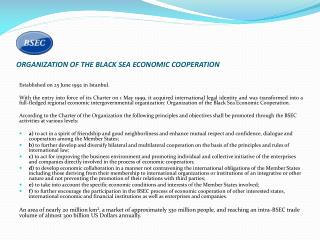 ORGANIZATION OF THE BLACK SEA ECONOMIC COOPERATION