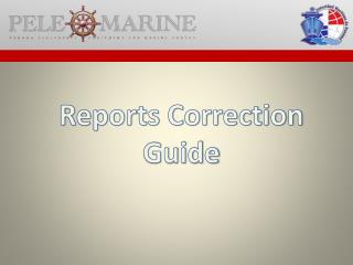 Reports Correction Guide