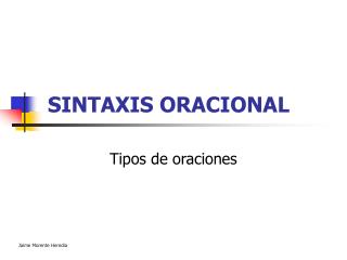 SINTAXIS ORACIONAL