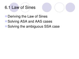 6.1 Law of Sines