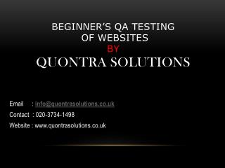 QA testing of WebSites by QuontraSolutions