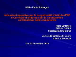 I USR – Emilia Romagna