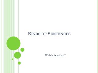 Kinds of Sentences