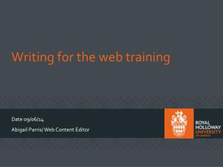 Writing for the web training