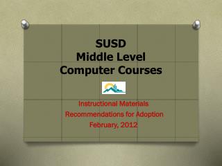 SUSD Middle Level Computer Courses
