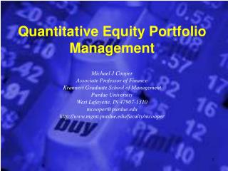 Quantitative Equity Portfolio Management