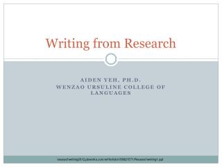 Writing from Research