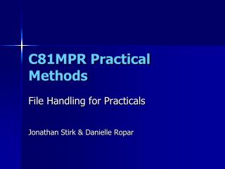 C81MPR Practical Methods