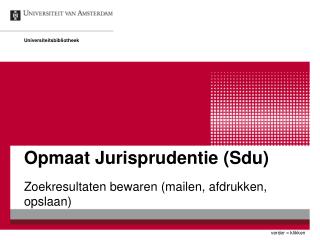 Opmaat Jurisprudentie (Sdu)