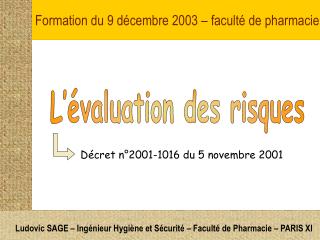 Formation du 9 décembre 2003 – faculté de pharmacie