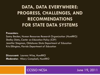Data, Data Everywhere: Progress, Challenges, and Recommendations for State Data Systems