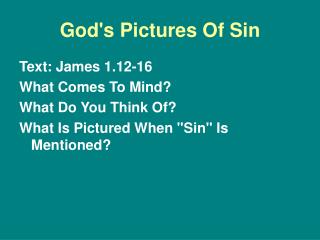 God's Pictures Of Sin