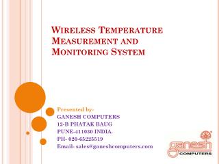 Wireless Temperature Measurement and Monitoring System