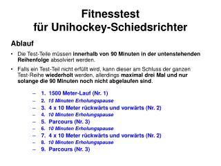 Fitnesstest für Unihockey-Schiedsrichter