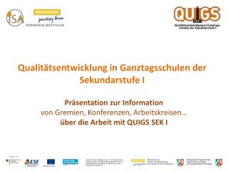 Qualitätsentwicklung in Ganztagsschulen der Sekundarstufe I