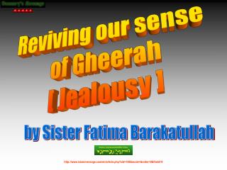 Reviving our sense of Gheerah [ Jealousy ]