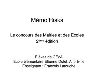 Mémo’Risks