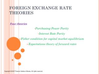 FOREIGN EXCHANGE RATE THEORIES