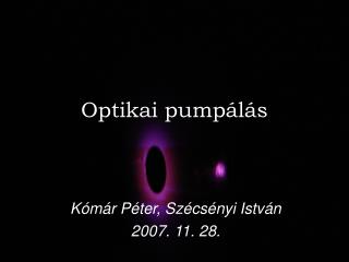 Optikai pumpálás