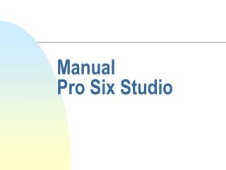 Manual Pro Six Studio