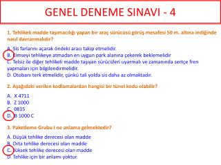GENEL DENEME SINAVI - 4