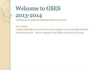 Welcome to GSES 2013-2014