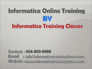 Informatica Training By Informatica Training Classes