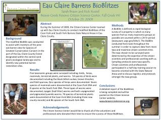 Eau Claire Barrens BioBlitzes Sarah Braun and Rick Koziel