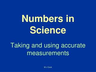 Numbers in Science
