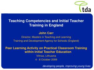 Teaching Competencies and Initial Teacher Training in England