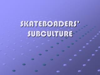 SKATEBOADERS’ SUBCULTURE