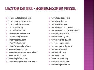 Lector de RSS - Agregadores Feeds .