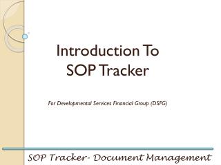 SOP Tracker- Document Management