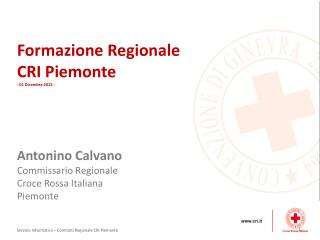 Formazione Regionale CRI Piemonte - 01 Dicembre 2012 -